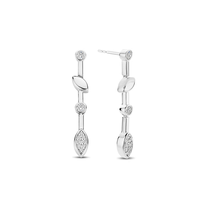 Ti Sento Cubic Zirconia Leaf Drop Earrings