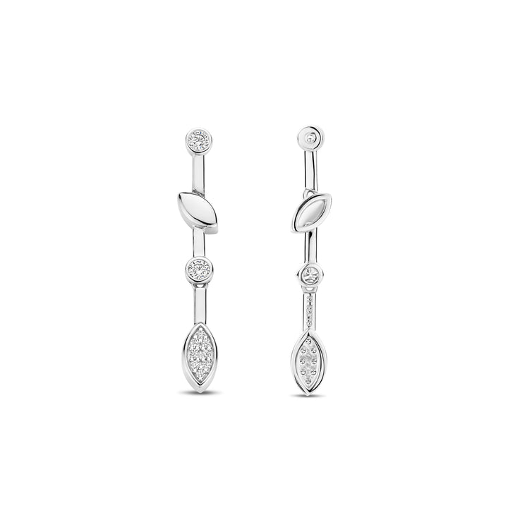 Ti Sento Cubic Zirconia Leaf Drop Earrings - Michael Jones Jeweller