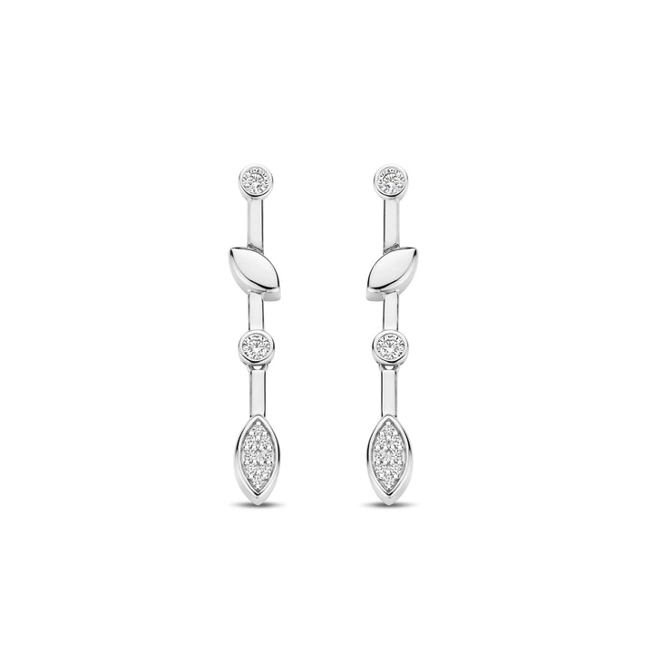 Ti Sento Cubic Zirconia Leaf Drop Earrings - Michael Jones Jeweller