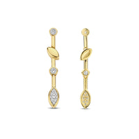 Ti Sento Yellow Gold Plated Cubic Zirconia Leaf Drop Earrings - Michael Jones Jeweller