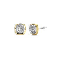 Ti Sento Yellow Gold Plated Pavé Cubic Zirconia Stud Earrings - Michael Jones Jeweller