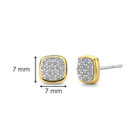 Ti Sento Yellow Gold Plated Pavé Cubic Zirconia Stud Earrings - Michael Jones Jeweller