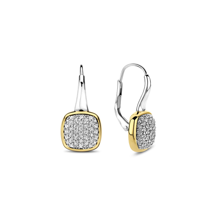 Ti Sento Yellow Gold Plated Pavé Cubic Zirconia Drop Earrings