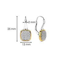 Ti Sento Yellow Gold Plated Pavé Cubic Zirconia Drop Earrings - Michael Jones Jeweller