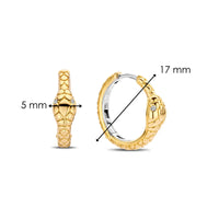 Ti Sento Yellow Gold Plated Cubic Zirconia Serpent Hoop Earrings