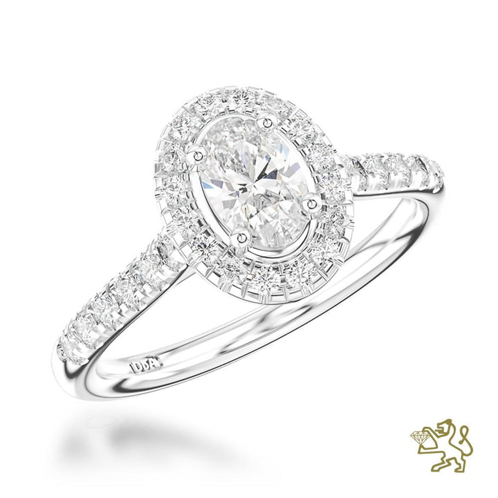 Skye Oval Halo 0.50ct E VS2 Diamond Platinum Ring