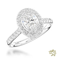 Skye Oval Halo 0.70ct G SI2 Diamond Platinum Ring - Michael Jones Jeweller