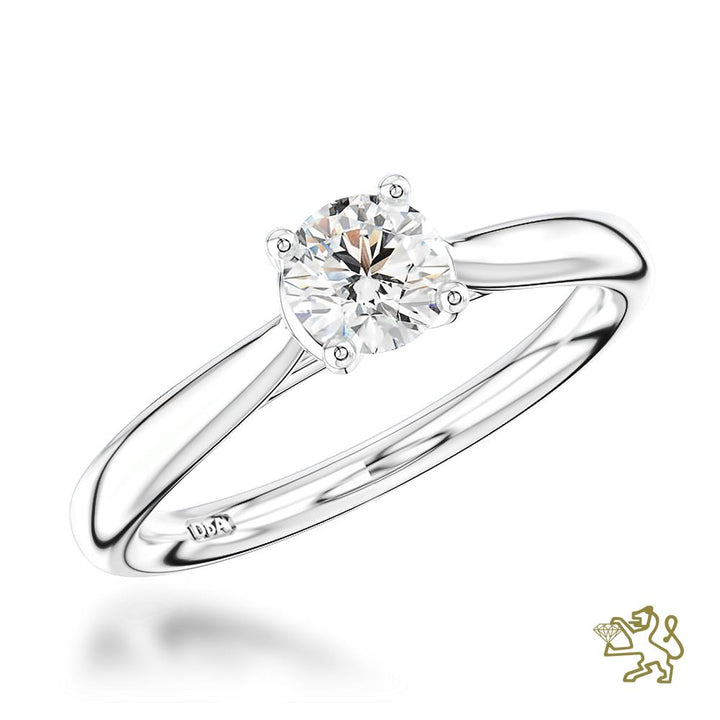 Open Tulip Solitaire 0.40ct E VS2 Diamond Platinum Ring