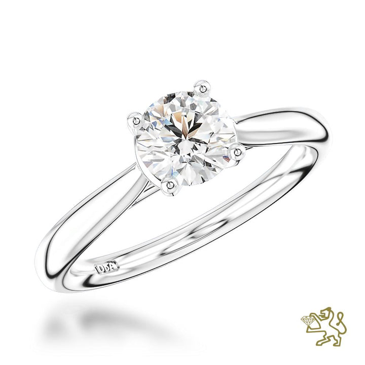 Open Tulip Solitaire 0.70ct F SI1 Diamond Platinum Ring