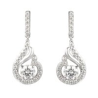 Amore Silver Cubic Zirconia Bella Teardrop Earrings