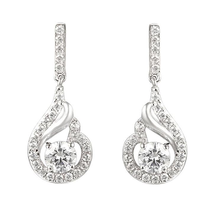 Amore Silver Cubic Zirconia Bella Teardrop Earrings - Michael Jones Jeweller