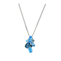 Amore Blue Topaz Multistone Silver Cocktail Necklace - Michael Jones Jeweller