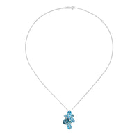 Amore Blue Topaz Multistone Silver Cocktail Necklace - Michael Jones Jeweller