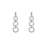 Amore Circque Open Circle Silver Drop Earrings