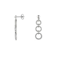 Amore Circque Open Circle Silver Drop Earrings