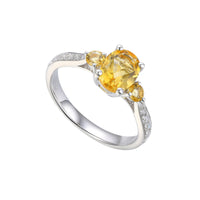 Amore Citrine Content Silver Ring