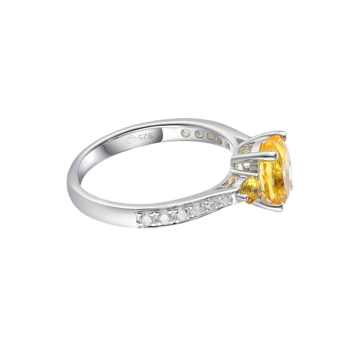 Amore Citrine Content Silver Ring