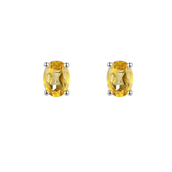 Amore Citrine Content Silver Stud Earrings - Michael Jones Jeweller