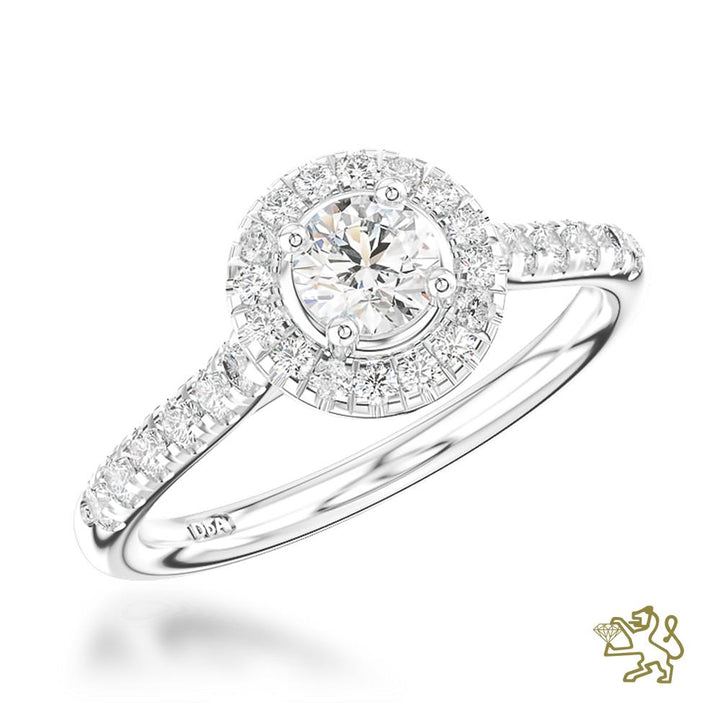 Skye Halo 0.31ct F VS2 Diamond Platinum Ring