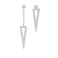 Asymmetrical Diamond 0.27ct Earrings 18ct White Gold - Michael Jones Jeweller