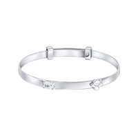 D for Diamond Child's Teddy Bear Peekaboo Expanding Bangle