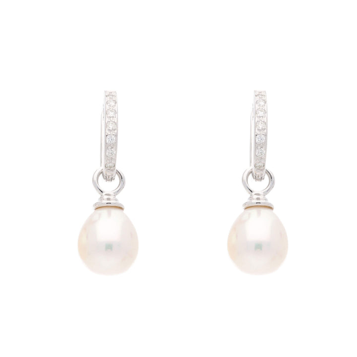 Freshwater Pearl and Diamond Detachable Drop Earrings - Michael Jones Jeweller