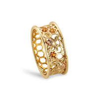 Clogau Honey Bee Honeycomb Ring (O)