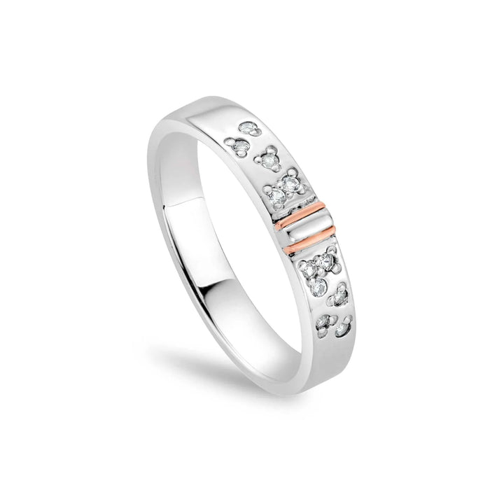 Clogau Cariad Sparkle Silver Ring (M) - Michael Jones Jeweller