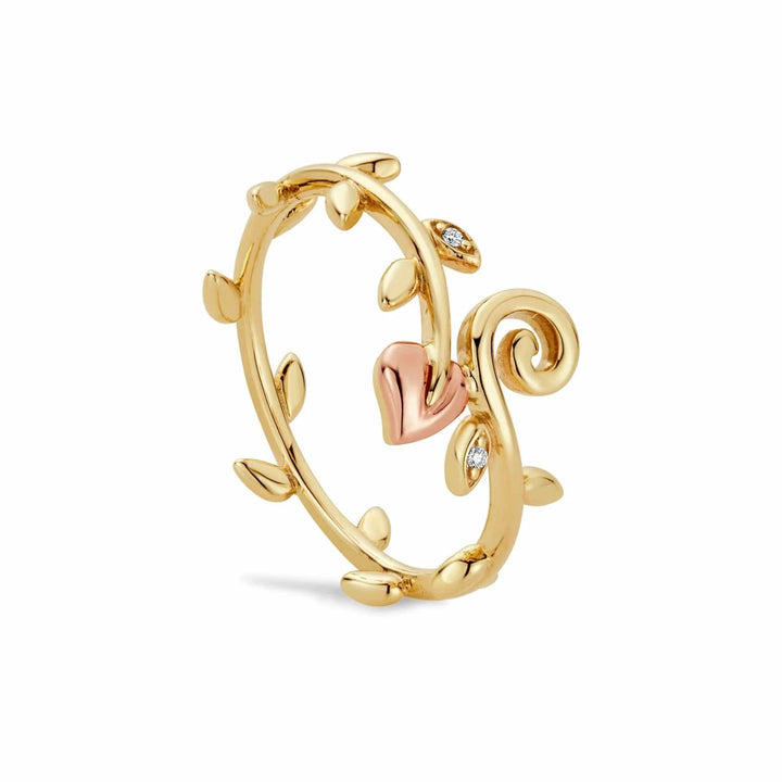 Clogau Vines of Life Diamond 9ct Yellow Gold Ring (N)