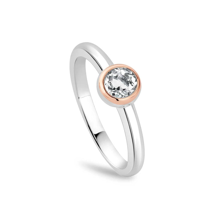 Clogau Celebration Single Stone Silver Ring (M) - Michael Jones Jeweller