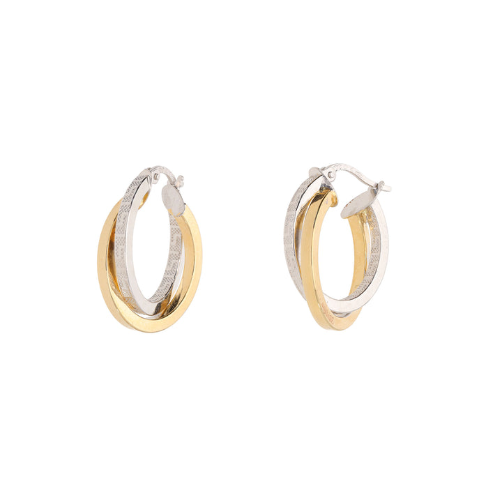 Intertwined 18ct Yellow and White Gold Hoop Earrings - Michael Jones Jeweller