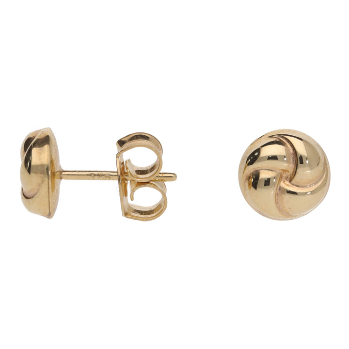 Swirl 9ct Yellow Gold Knot Stud Earrings