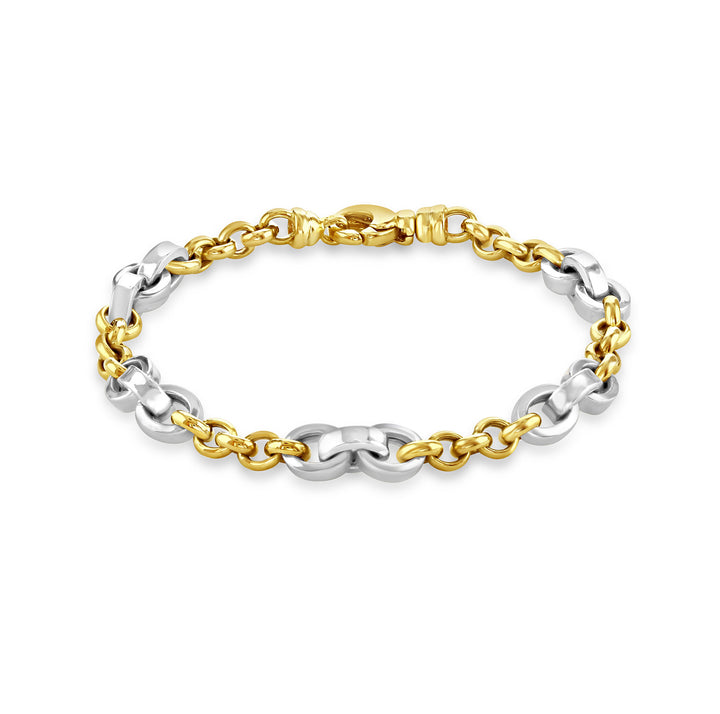 Oval Link 9ct Yellow and White Gold Bracelet