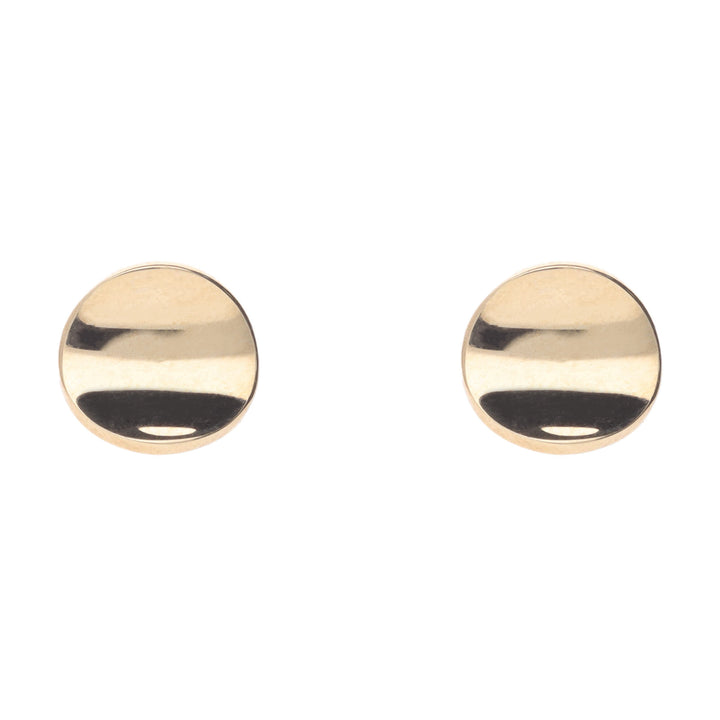 Concave Circular 9ct Yellow Gold Stud Earrings - Michael Jones Jeweller