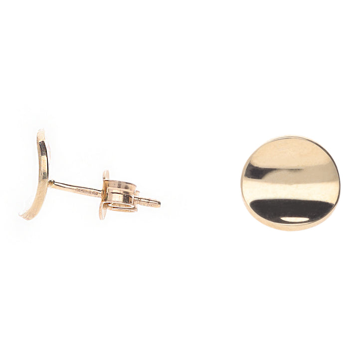 Concave Circular 9ct Yellow Gold Stud Earrings - Michael Jones Jeweller