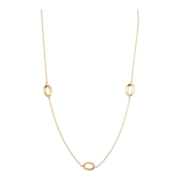 Open Oval Ring 9ct Yellow Gold Station Necklace