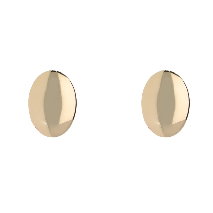 Domed Oval 9ct Yellow Gold Stud Earrings