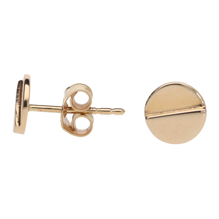 Screw Head 9ct Yellow Gold Stud Earrings - Michael Jones Jeweller