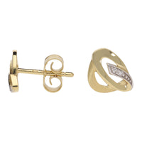 Double Open Oval Diamond 9ct Yellow Gold Stud Earrings - Michael Jones Jeweller