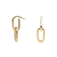 Double Oval 9ct Yellow Gold Hoop Drop Earrings