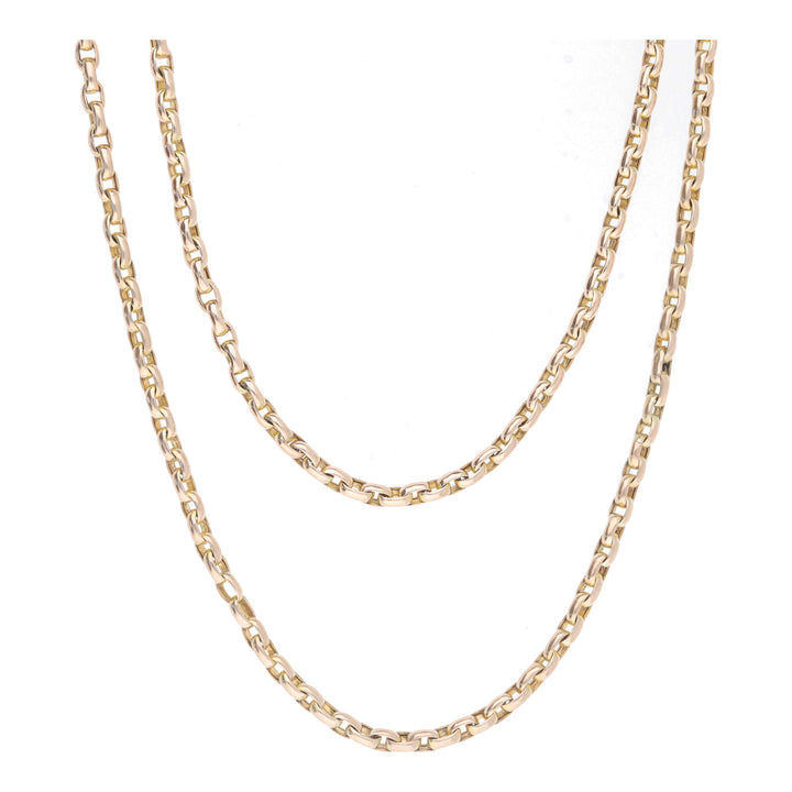 Pre-Owned 56" 9ct Yellow Gold Oval Belcher Link Chain