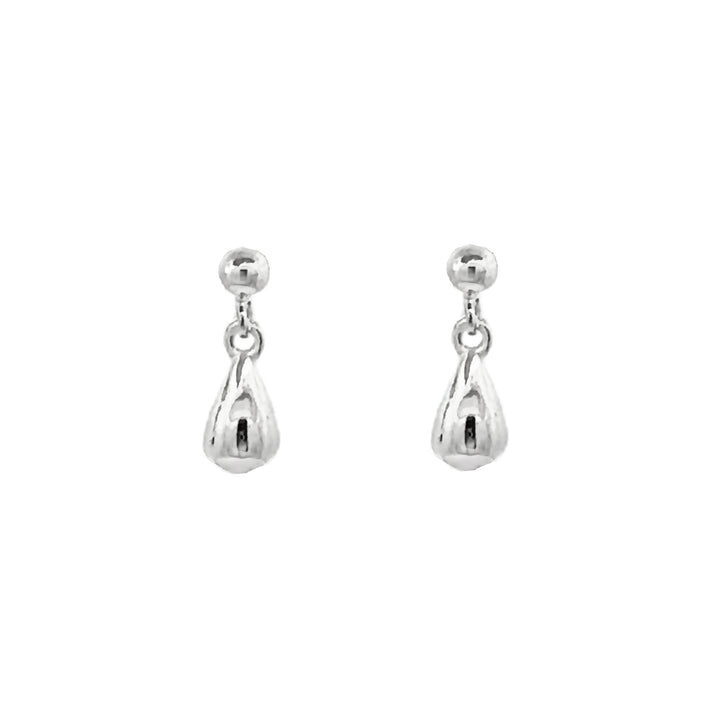 Silver Ball Stud with Drop Earrings