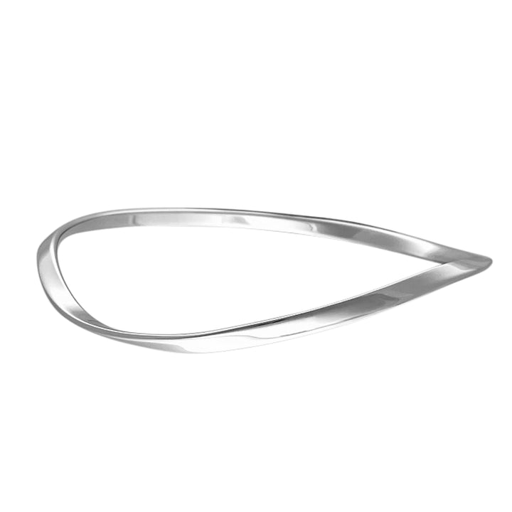 Silver Twist Oval Bangle