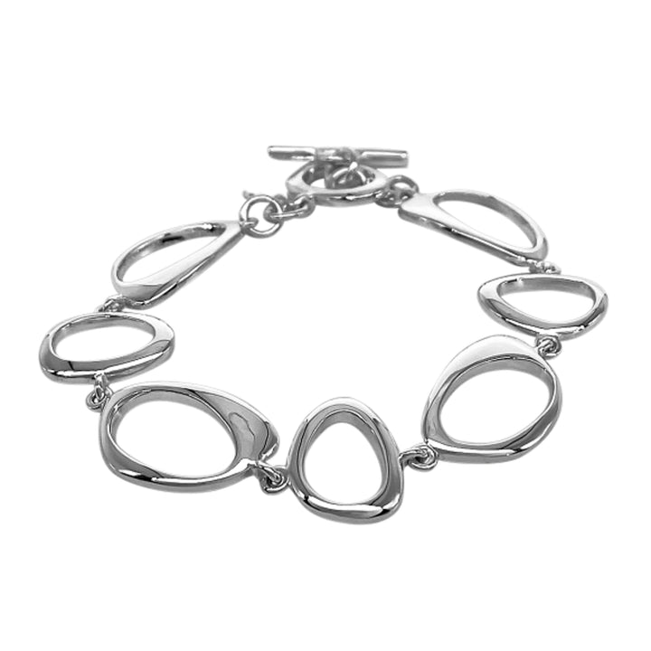 Silver Stepping Stone Open Link Bracelet