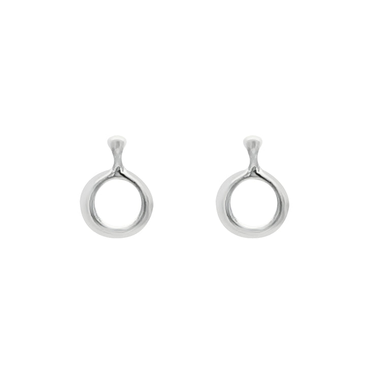 Silver Polished Open Stud Earrings