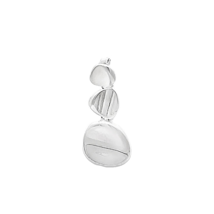 Silver Concave Pebble Drop Pendant - Michael Jones Jeweller