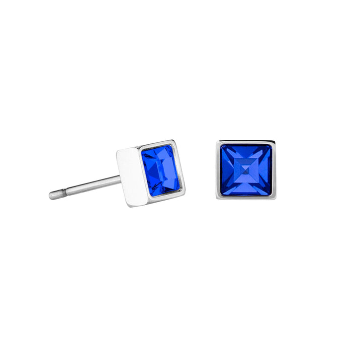 Coeur de Lion Brilliant Small Stud Earrings Blue - Michael Jones Jeweller