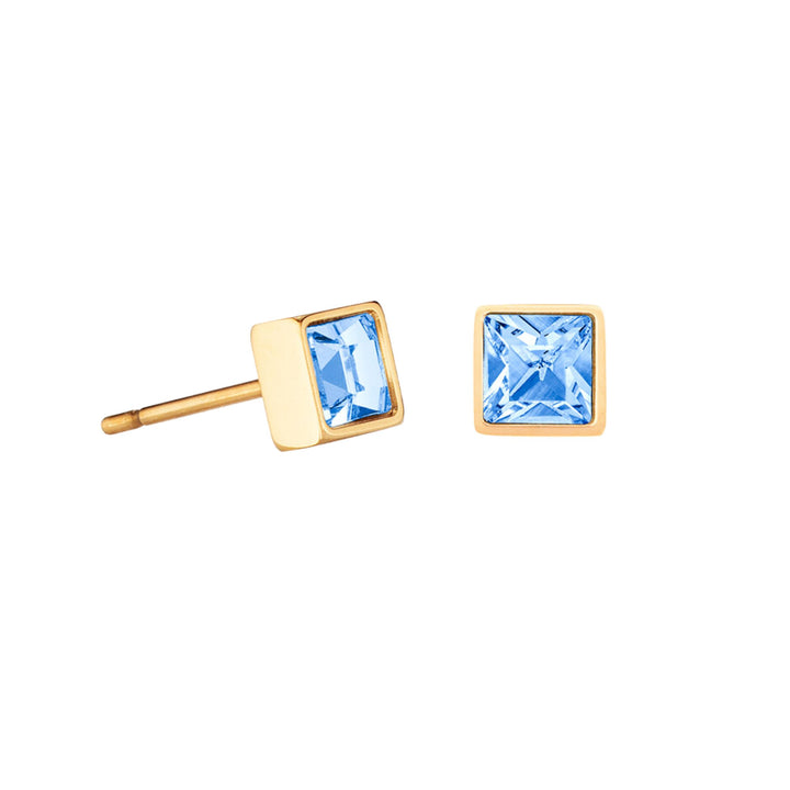 Coeur de Lion Brilliant Small Stud Earrings Pale Blue - Michael Jones Jeweller