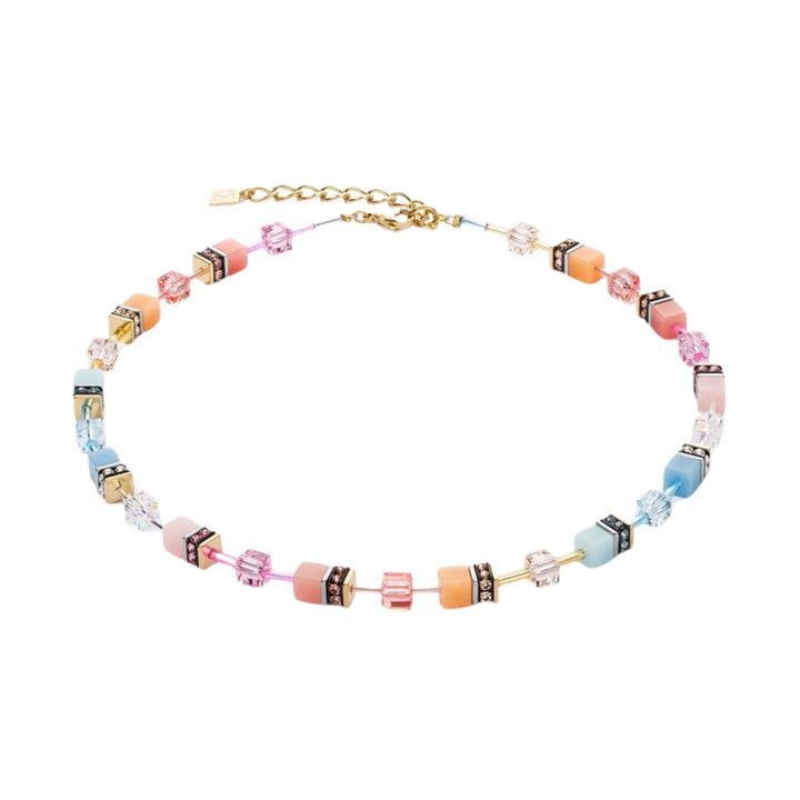 Coeur de Lion GeoCUBE® Iconic Necklace Aqua-Apricot