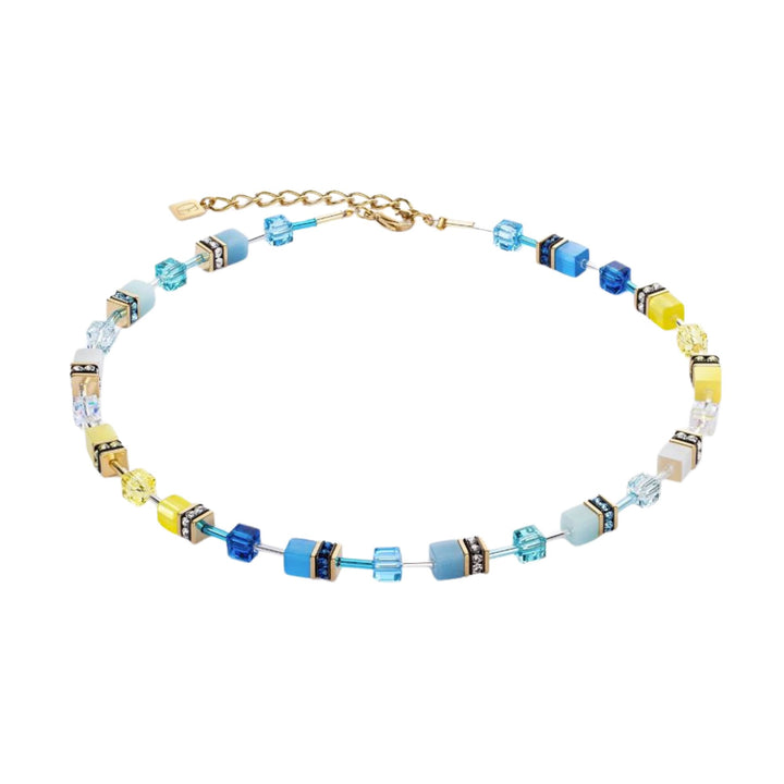 Coeur de Lion GeoCUBE® Iconic Necklace Turquoise-Yellow - Michael Jones Jeweller